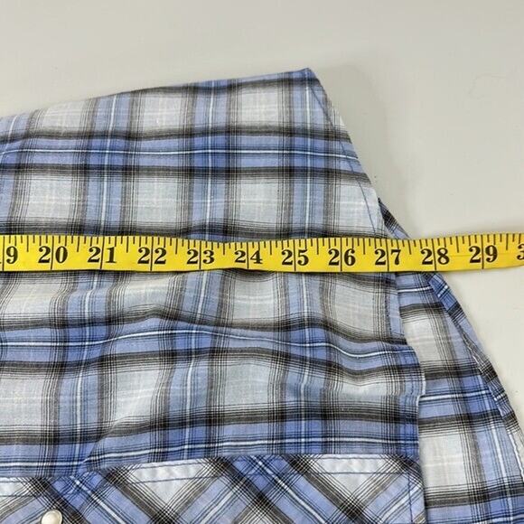 Wrangler Shirt Mens Large Blue Plaid Pearl Snap Western Rodeo Cowboy Country - Picture 10 of 11